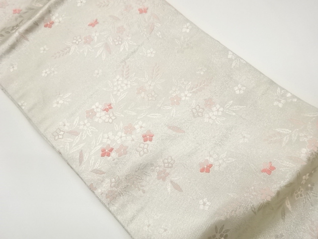 草花模様織出し名古屋帯